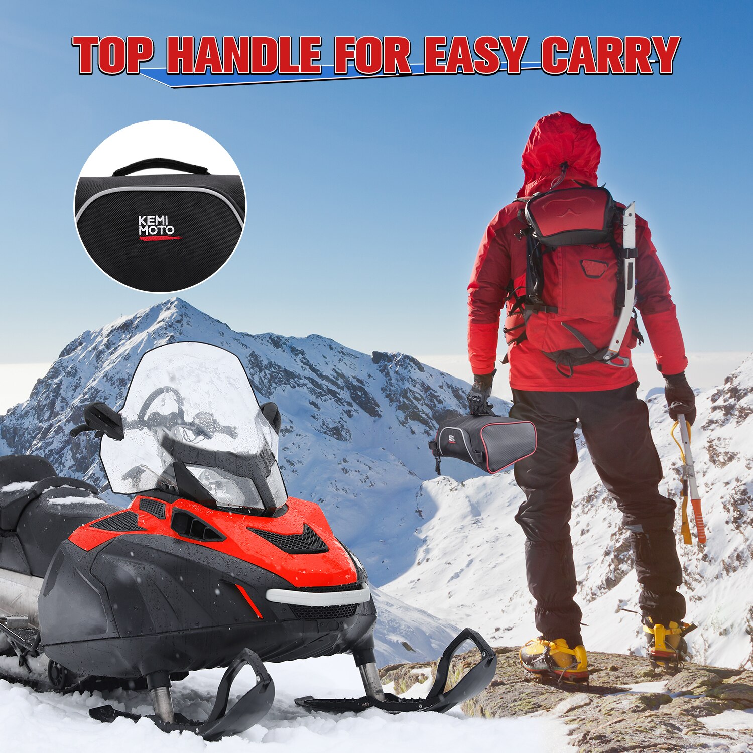 Upgraded Snowmobile Bag Red Black 1680D Waterproof for Polaris Indy 550 600 800 RMK 800 Pro 600 Dragon 800 2877198