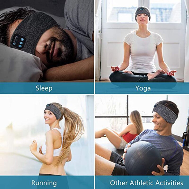 Auriculares inalámbricos con Bluetooth 5,0, diadema deportiva para dormir, auricular blando para escuchar música