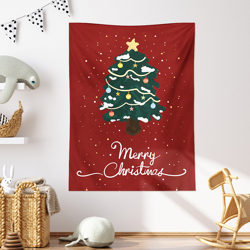 Christmas Decorative Hanging Tapestry Room Backdrop Photo Props Wall Tapestry Xmas Year Hanging Cloth
