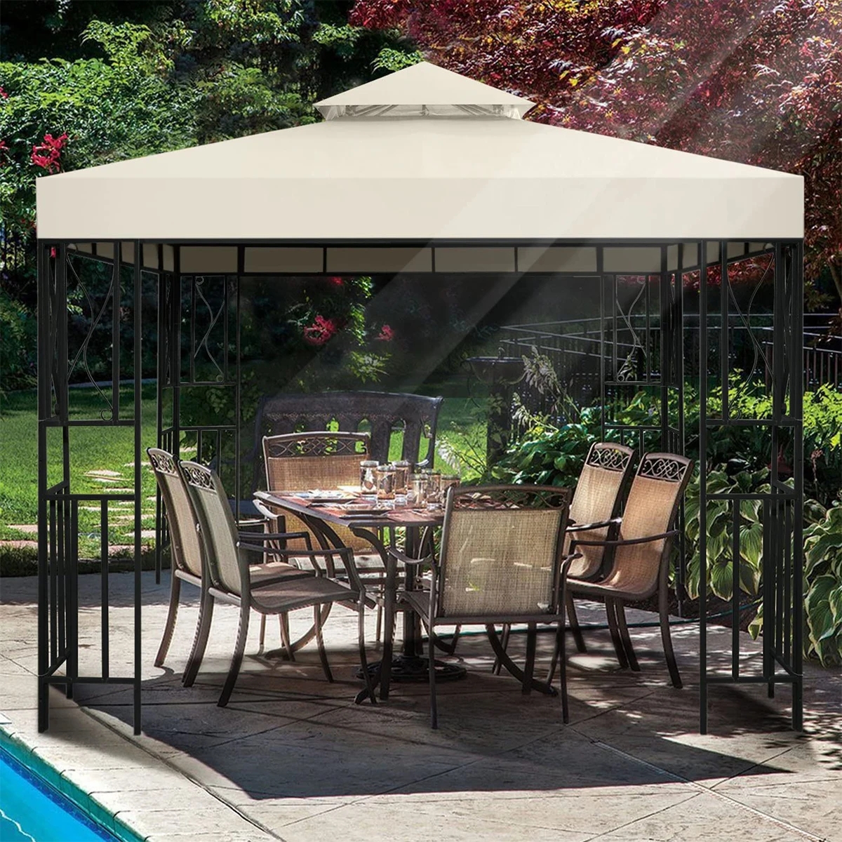 Couverture de gazébo 3x3M, auvent de remplacement, couverture d'extérieur, gril étanche, Patio, barbecue, toit pour abri de jardin, toit Durable