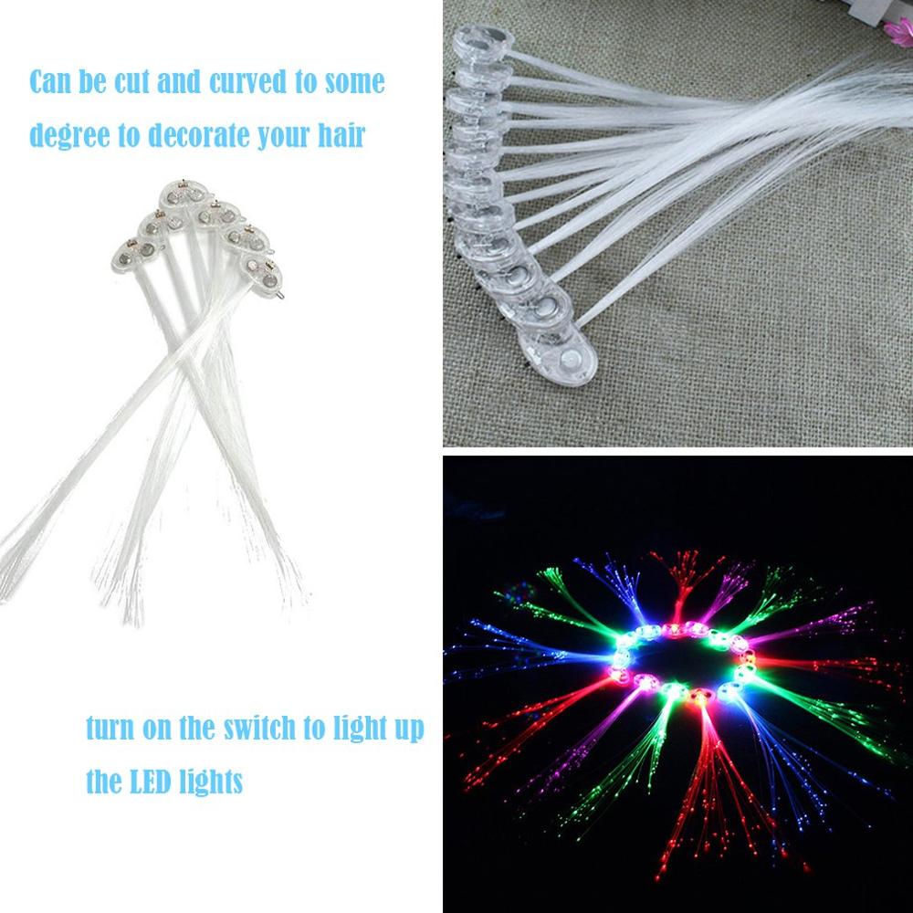 Neue Bunte Schmetterling Licht Fiber Optik Haar Zöpfe LED Perücken glühend Haarnadel Blitz-LED Haar flechten Clip Dekoration: Mehrfarben