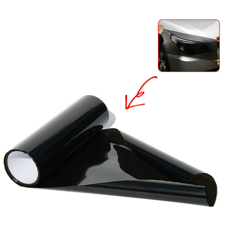 Luz trasera para Faro de coche, pegatina de película de vinilo, lámina adhesiva antiniebla, lámpara trasera, pegatina de película de humo negra oscura brillante, 12 "X 23"