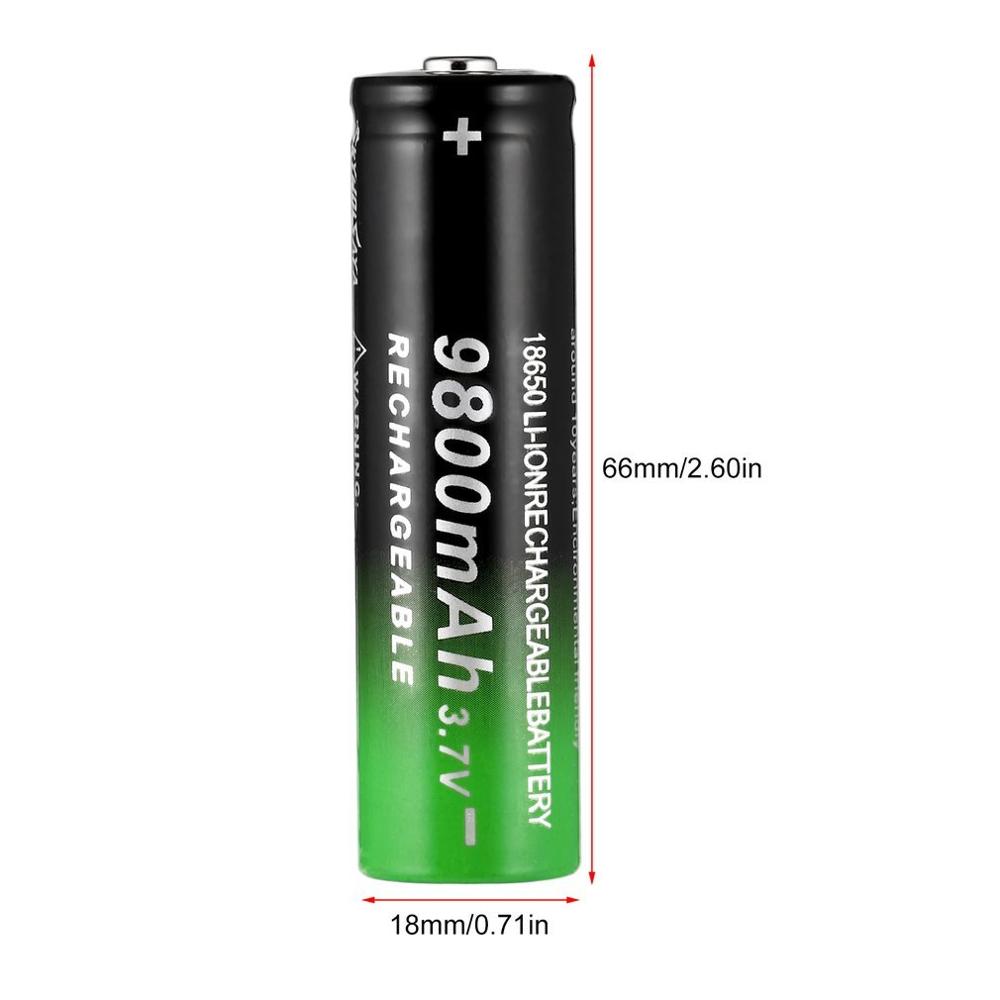 100% 3.7V 18650 9800mAh Li-ion Rechargeable Battery For Flashlight Torch headlamp Battery