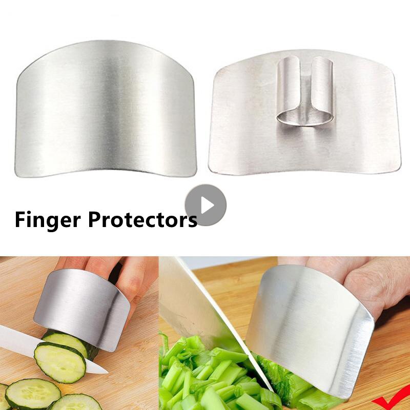 Groentesnijder Finger Guard Protector Gadgets Veiligheid Snijden Koken Keuken Koken Roestvrij Tool Gadgets Accessoires