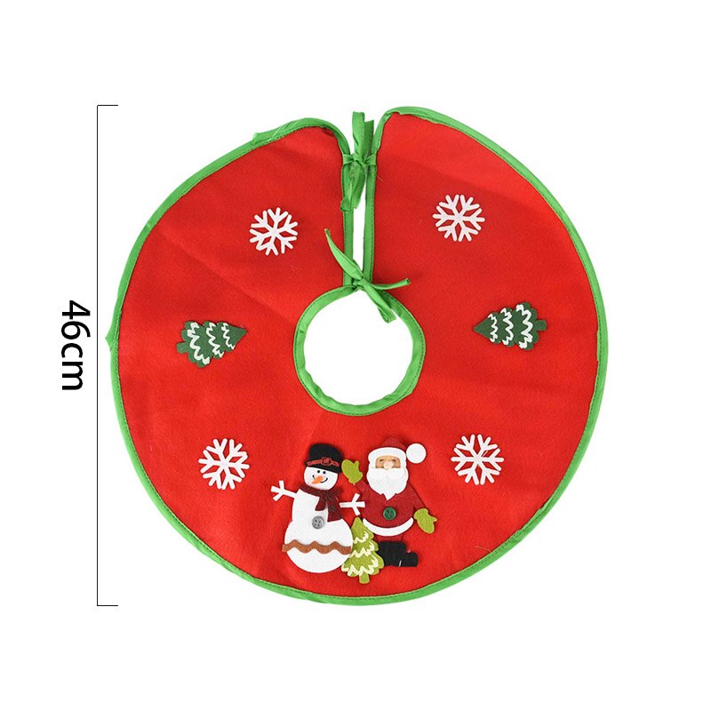 46/60/78/90cm røde hvite juletreskjørt plysj treskjørt i nåovnsstoff til juledekorasjon jul hjemmeinnredning gulvmatte: A04-46cm- røde