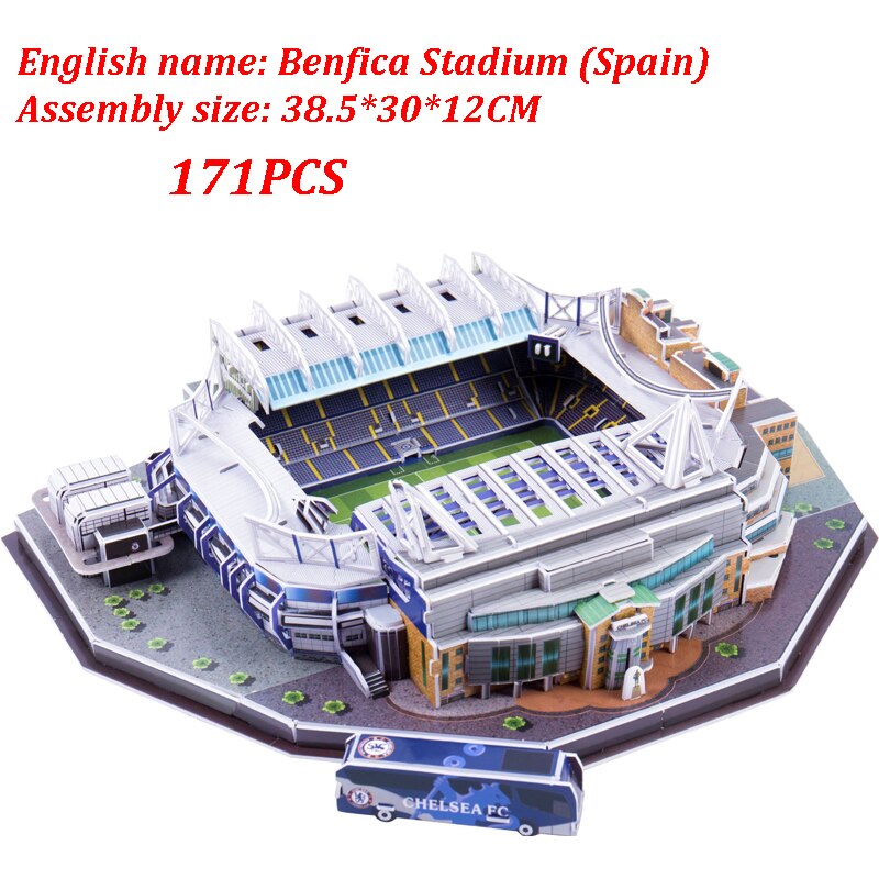 Fai da Te 3D Jigsaw Puzzle Del Mondo Stadio di Calcio di Calcio Europeo Parco Giochi Costruzione Del Modello Assemblato Giocattoli di Puzzle per Bambini Gyh: 100