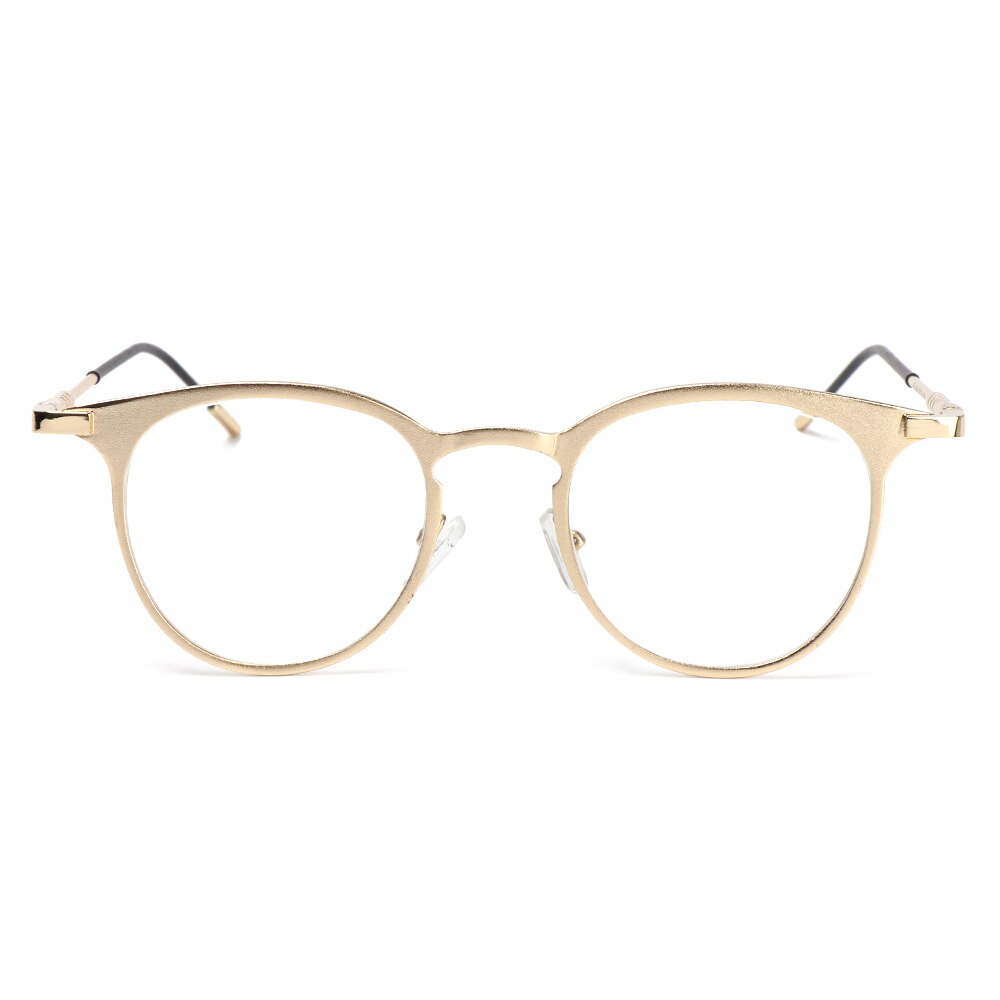 1pc klassiske retro optiske briller gennemsigtig linse kvinder mænd briller metal stel briller klare briller briller: 2- guld