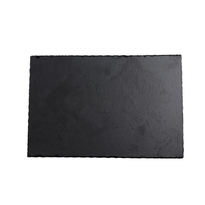 Texture matte black premium rock stone steak western dinner plate luxury feel
