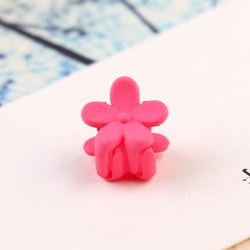 Clip pequeño gancho para el pelo para niña pequeña, 10 Uds., flor de Color caramelo, horquilla, accesorios para el cabello al por mayor: Rosa