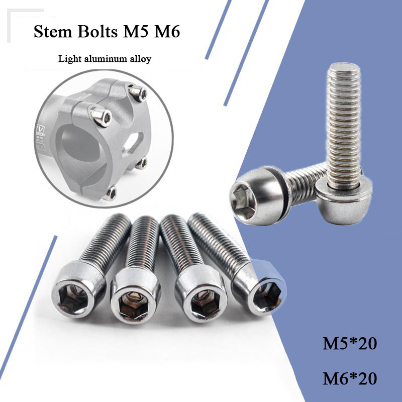 4/8/16Pcs Fiets Stuurpen Schroef M5 * 20 / M6 * 20 Fiets Stuur Schroef aluminium Bout Fixed Gear Mtb Fiets Accessoires
