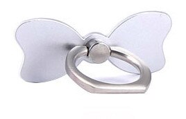 Bow Shape 360 Degree Metal Ring Finger Stand Bracket Holder For Smart Phone For iPhone6/6s/7 plus/8 for Samsung Huawei: Silver