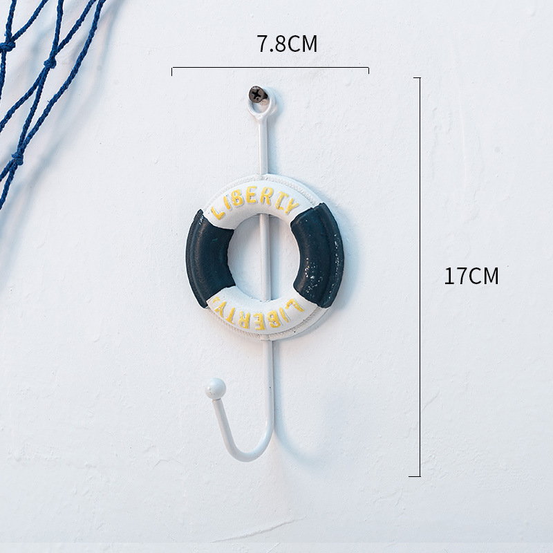 Neue nautische Kleidung Hüte Haken Huaqi HYJ002 mediterranen Stil Kleiderhaken Holz Handtuchhalter für Wanddekoration