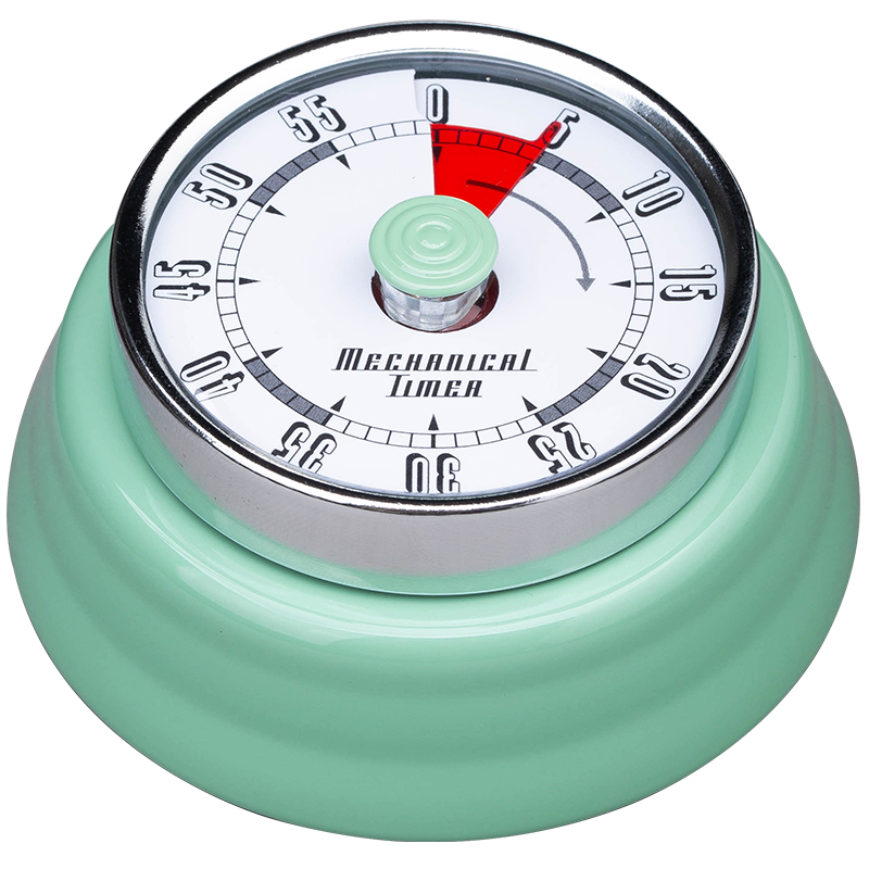 SHIMOYAMA Portable Kitchen Analog Timers Round Cooking Alarm Timer 60 Minutes with Loud Alarm Mechanical Countdown Clock Timer: mint green