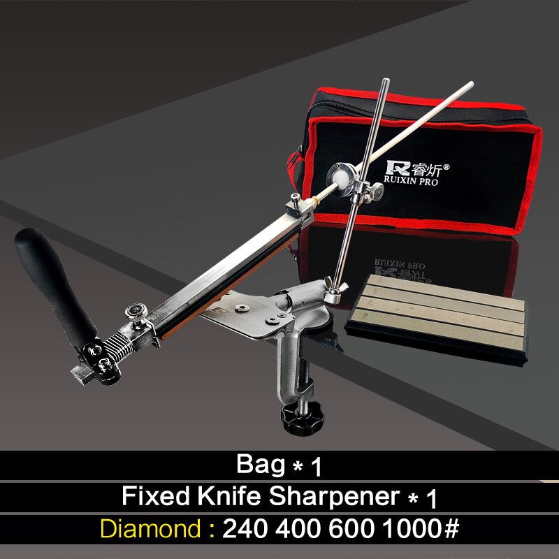 Expert Knife Sharpener Fixed Grinder Aluminum alloy Angle Sharpening System Whetstone Kitchen Tool Metal Material: 4 Diamond Set