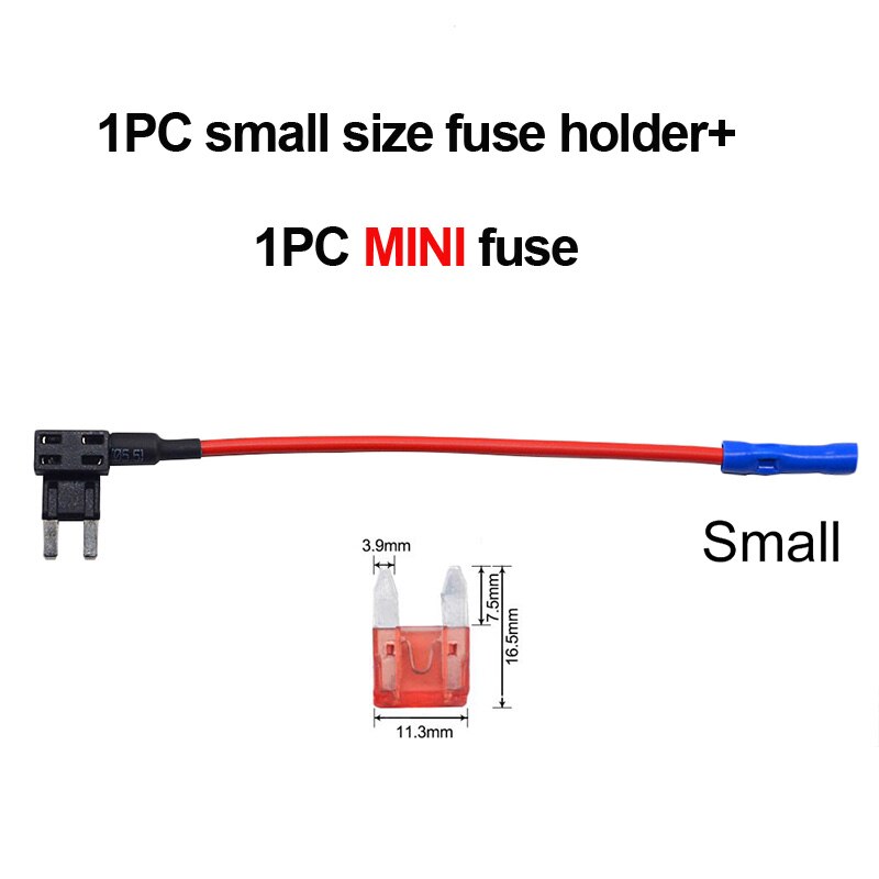 12V MINI SMALL MEDIUM Size Car Fuse Holder Add-a-circuit TAP Adapter with 10A Micro Mini Standard ATM Blade Fuse: with mini fuse