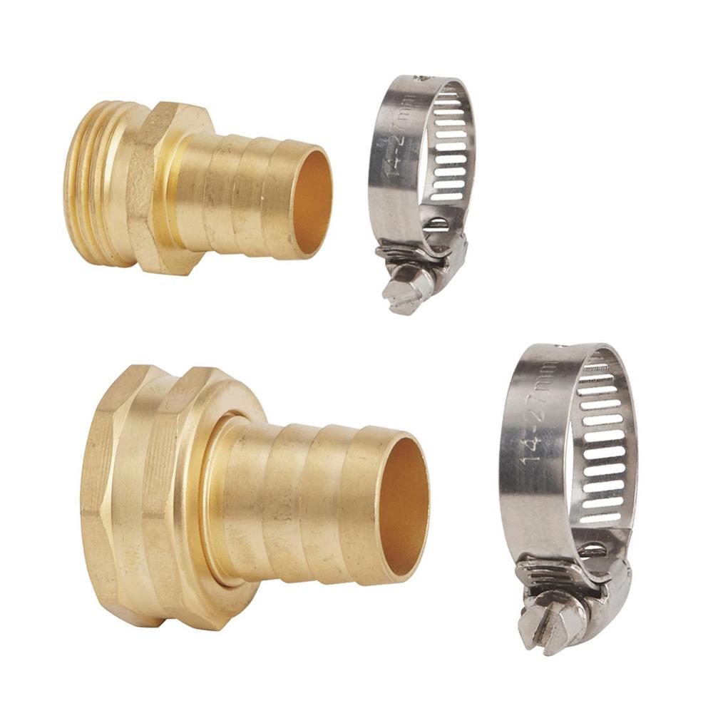 Heavy-duty Aluminum Construction Garden Hose Repair Mender Kit Hose Connector 3/4" Male Female Connector Set Outdoor Spare Parts