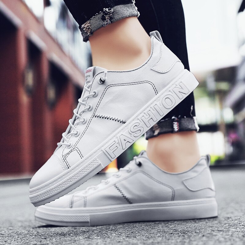Chaussures de sport, chaussures de tennis pour hommes, chaussures pour hommes, chaussures plates confortables, chaussures de jogging, baskets, chaussures d'entraînement pour hommes: Blanc / 6.5