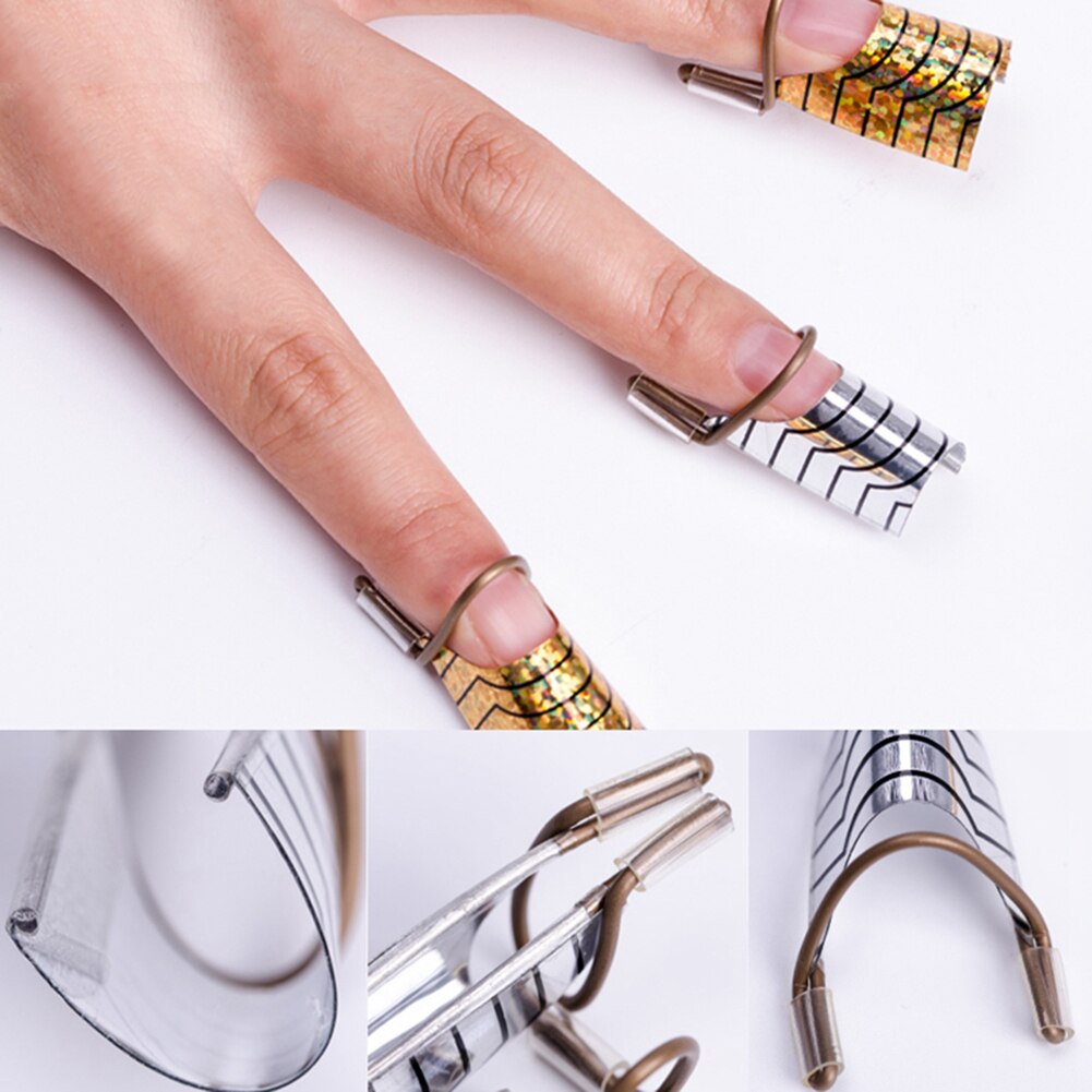 5pcs nail guide shapes UV Gel Acrylic Manicure Pedicure Nail Art Extensions Adjustable Ring Template Reusable Molds