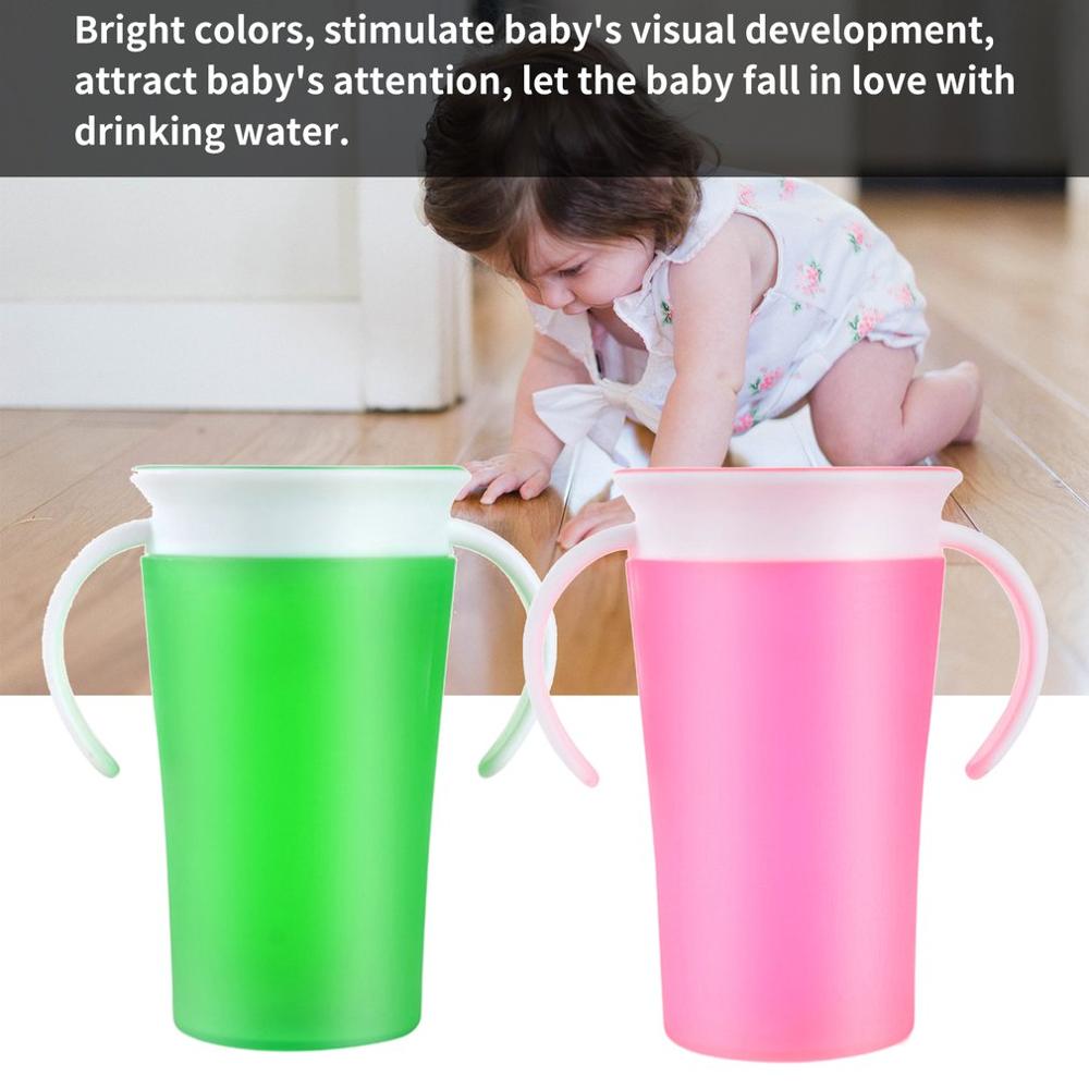 Baby Leren Drinkbeker 360 Graden Water Melk Stro Fles Met Handvat Lekvrije Veilig Leren Drinken Training Cup