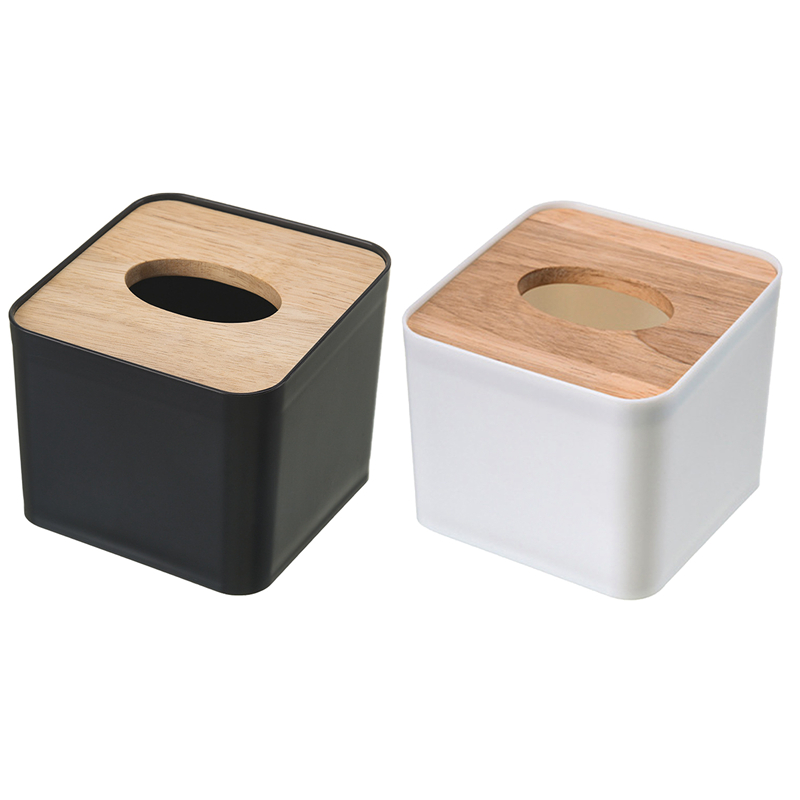 Modern Wood Napkin Holder Square Shape Wooden Plastic Tissue Box Case Home Kitchen Paper Holdler Storage Box Accessories