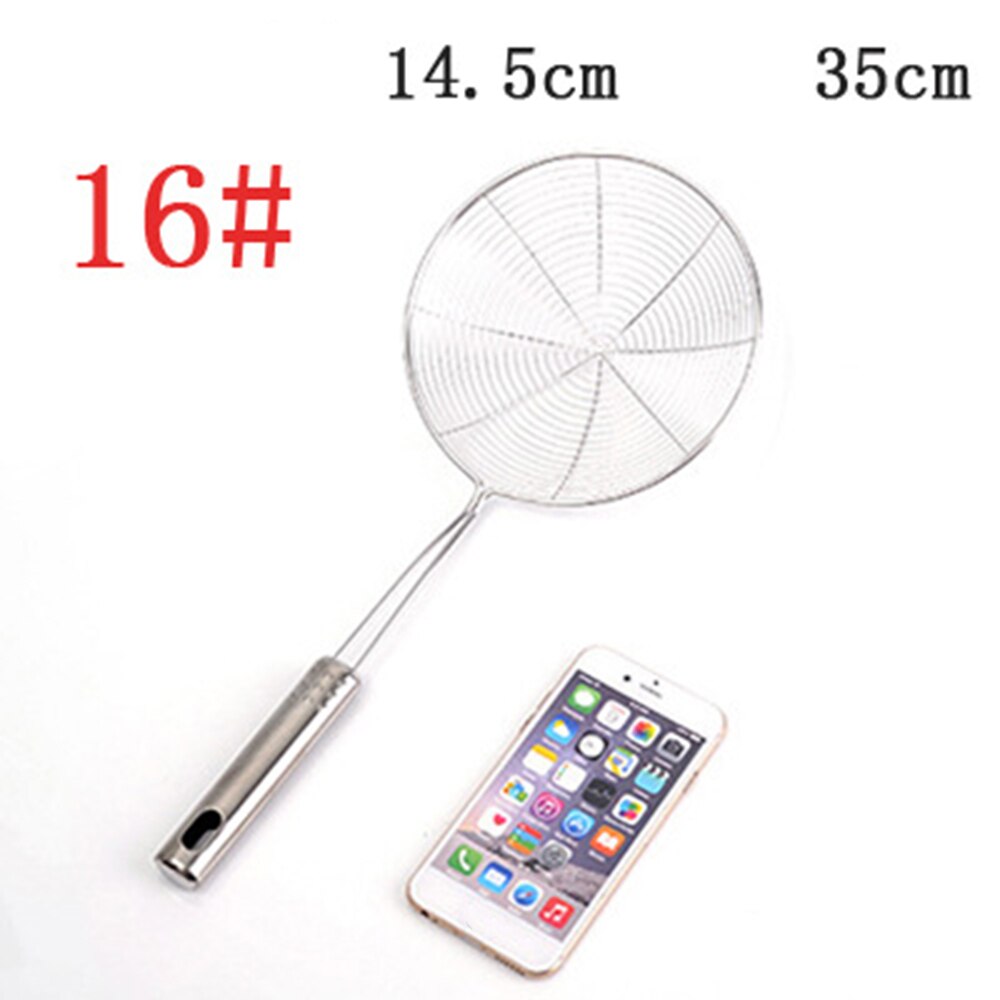 Louche passoire en maille acier inoxydable | Passoire écumoire louche marmite à Long manche Gadget de cuisine, outils de cuisine: 16 INCH