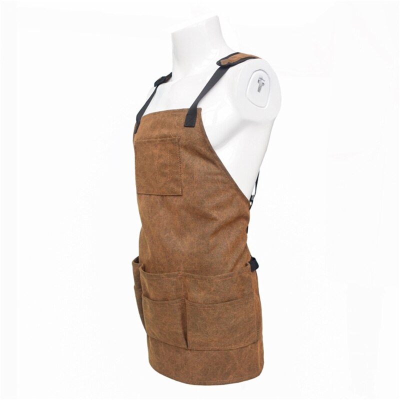 Tunge bbq forklæde lærred haven værktøj med lommer til køkken håndværk workshop keramik garage grill madlavning forklæde