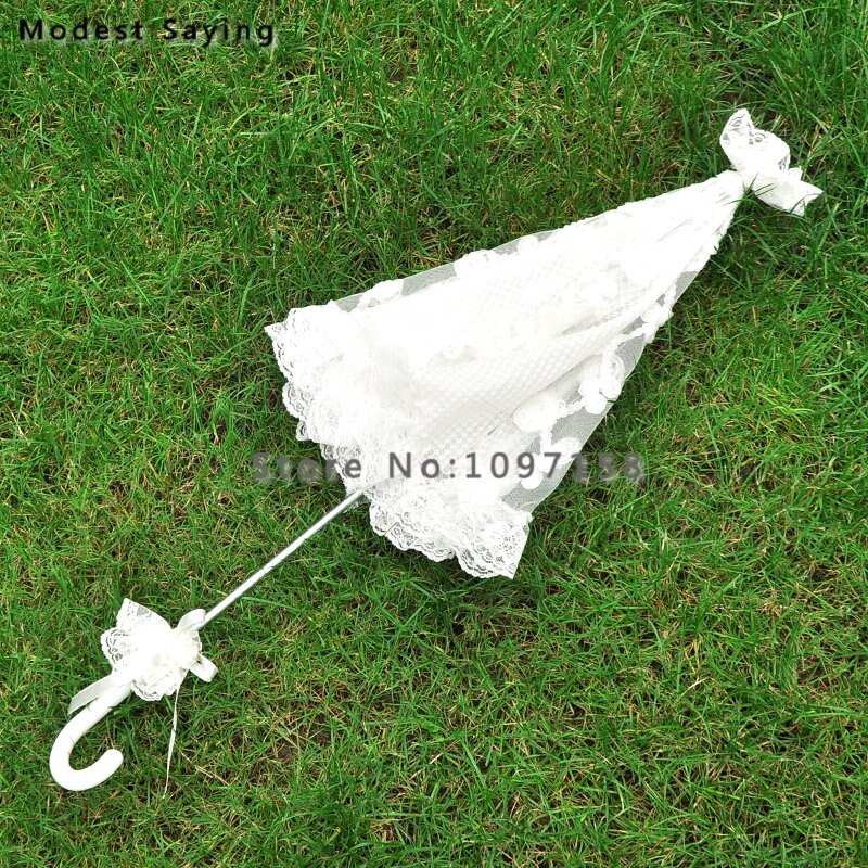 Neue Elfenbein Spitze Abdeckung Brautduschen Stickerei Sonnenschirm Sonnenschirme Hochzeit Zubehör Dekorationen ombrelle mariage