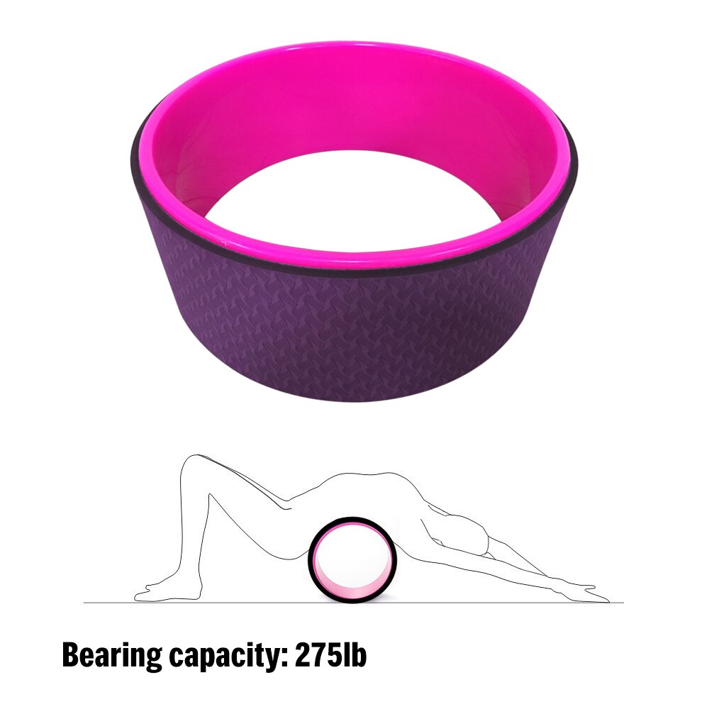 Yoga Wheel Dharma Yoga Pose Wheel 12.5x5In Yoga Circle Ring Strong Roller Fitness Yoga Back Stretcher Balance Accessory