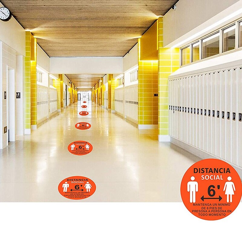 10 Packungen von 12-Zoll Sozialen Abstand Boden Aufkleber 6-Fuß Trennung Aufkleber für Teppich Sozialen Abstand Boden decals