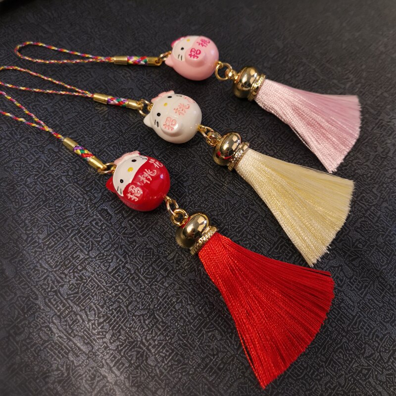 Short Pendant Key Shell Anti-lost Hanging Chain Trick Peach Pendant Retro Tassel Pendant Mobile Phone Lanyard Antique Pendant