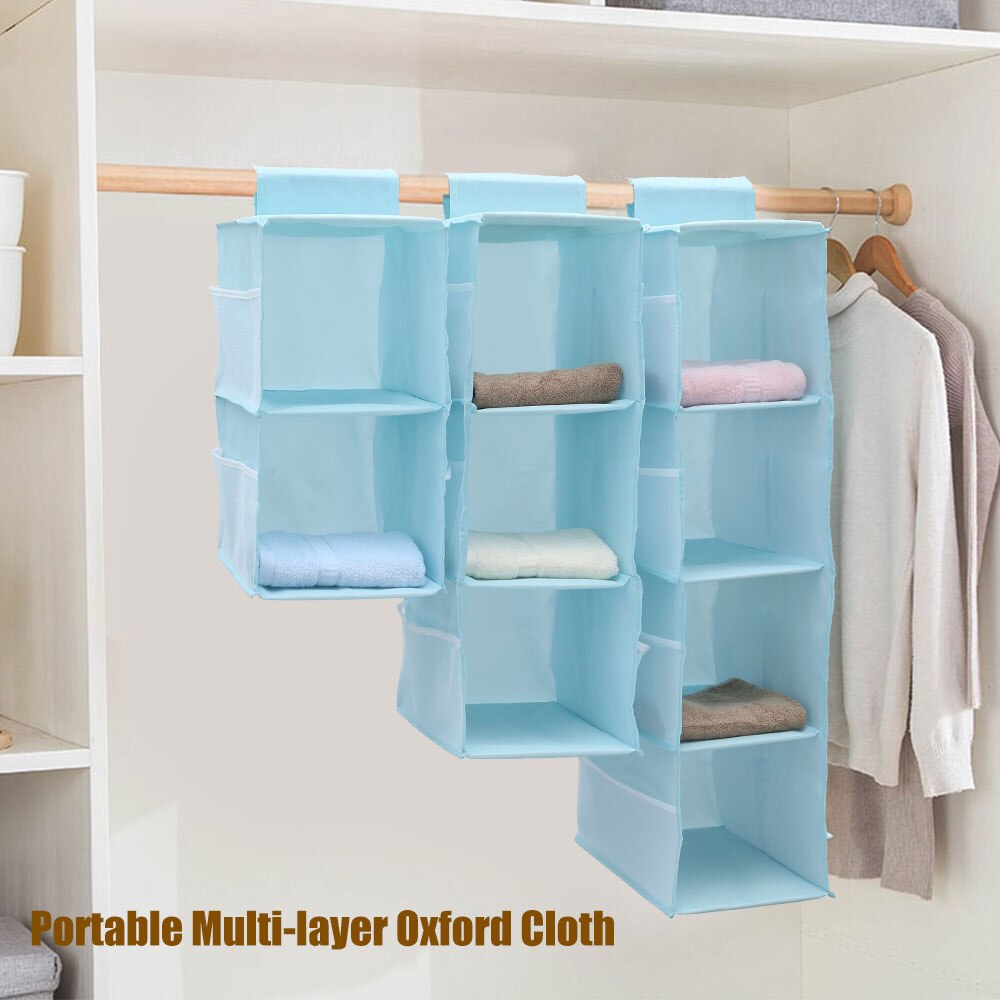 Bolsa de almacenamiento colgante para armario, perchas de ropa de múltiples capas, estante organizador portátil, estante de tela no tejida para sujetar ropa