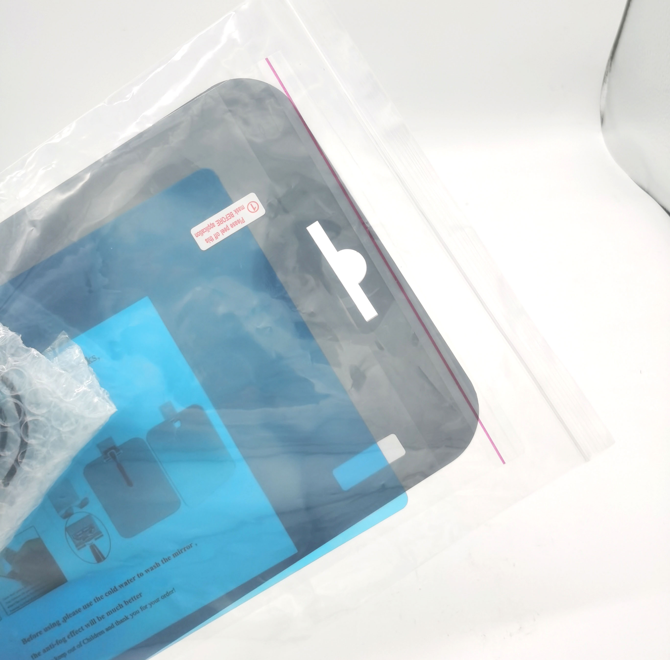 Acrylic Anti-Fog Shower Mirror Shower Makeup Shave Mirror Frameless With Adhesive Hooks Nylon Rope Shower Wall Hanging Mirror