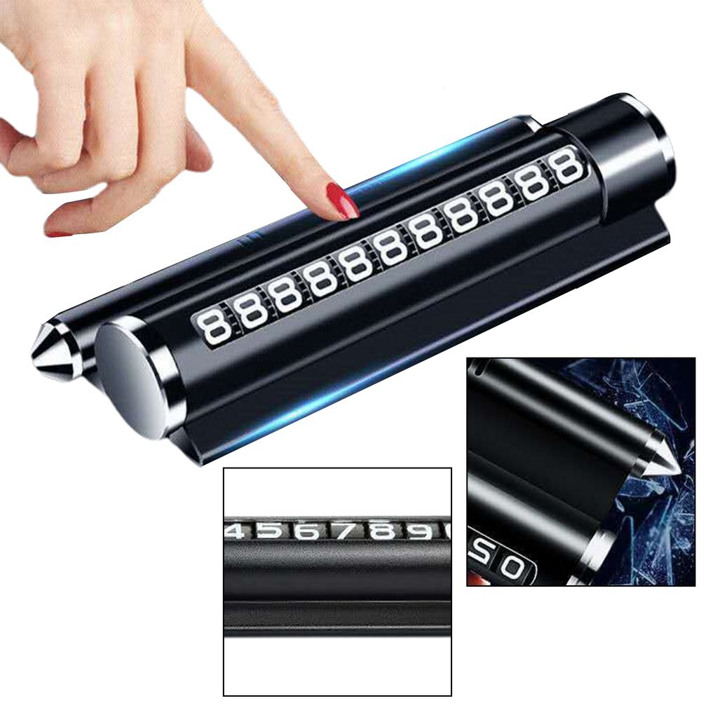 Temporary Mobile Parking Card Multifunctional Phone Number Plate Escape Safety Hammer Phone Holder Car Aromatherapy Phone Holder