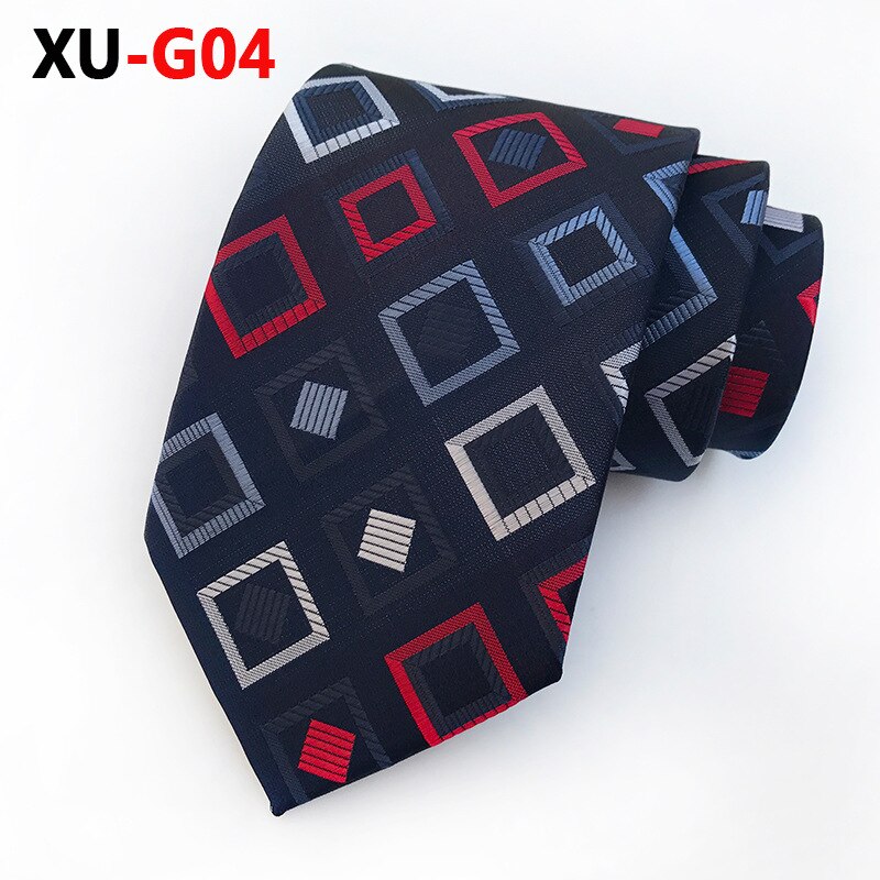 Men's Classic BLUE GEOMETRIC Tie Square Pattern Intersperse for Man Business Party Wedding Necktie: XU-G04