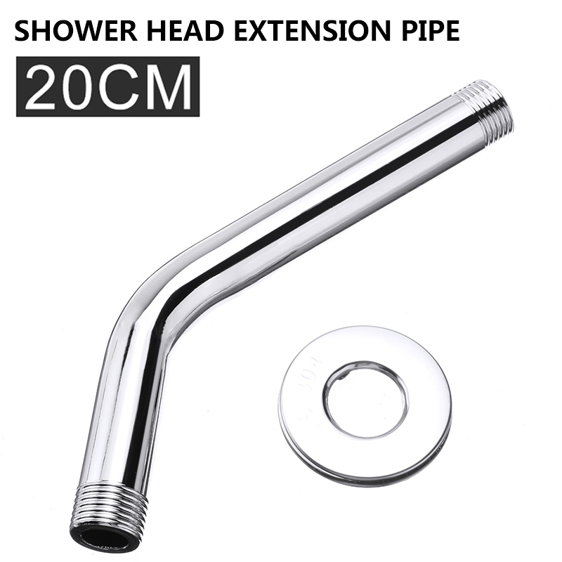 Shower Head Extension Pipes 20CM Stainless Steel Shower Head Extension Pipes Arm Wall Mounted Bathroom Durable Protable