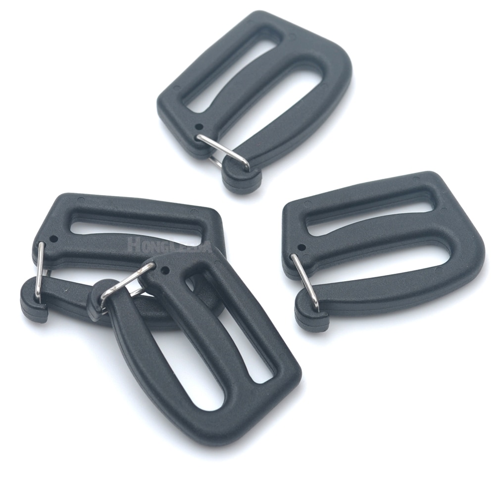 20pcs/lot 25mm 1inch black POM plastic slider rectangle buckle adjustable buckle metal clip backpack webbing straps M711-25