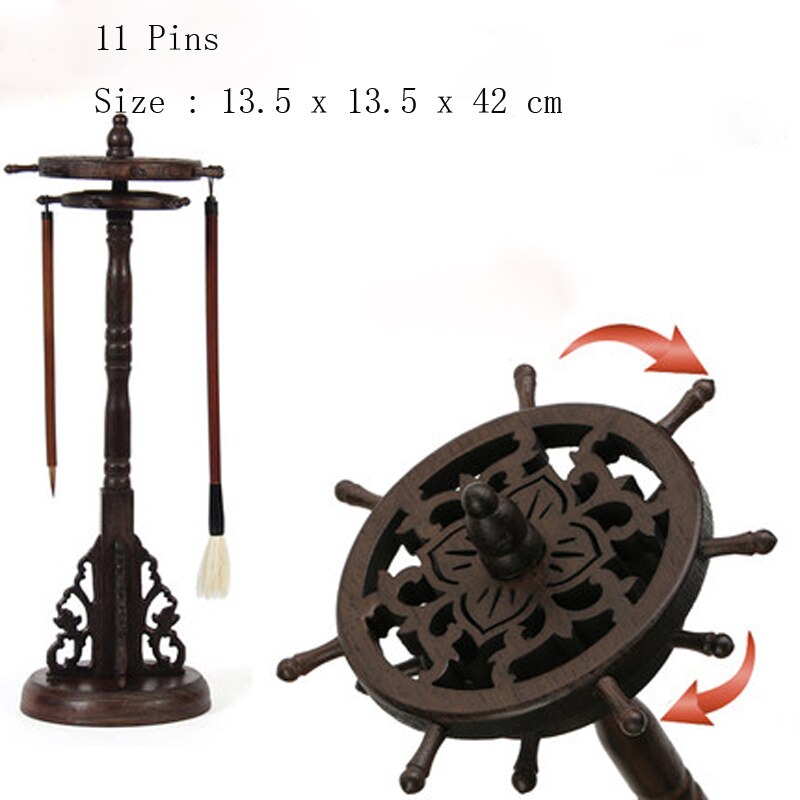 Rose Hout Grote Size Kalligrafieborstel Houder Antieke Stijl Traditionele Schilderen Schrijven Pen Houder Borstel Rack: Style 5