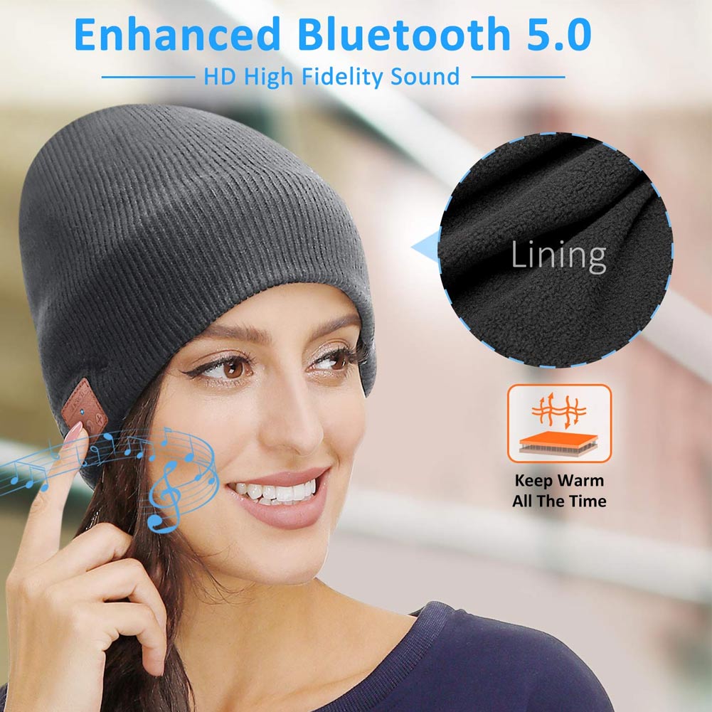 Beanie Hat Cap with Bluetooth 4.2 Headphones Built-in Stereo Speakers Christmas NIN668
