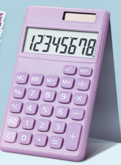 Candy Kleur Leuke Calculator Solar 8 Bit Mini Draagbare Student Computer Met Groot Scherm Kleine Business Supplies: purple