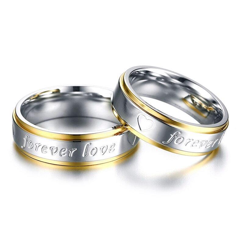 Charme Paar Ring "Für Immer Liebe" knapp Edelstahl Ring der Männer/frauen Ring Valentinstag hochzeit Bands