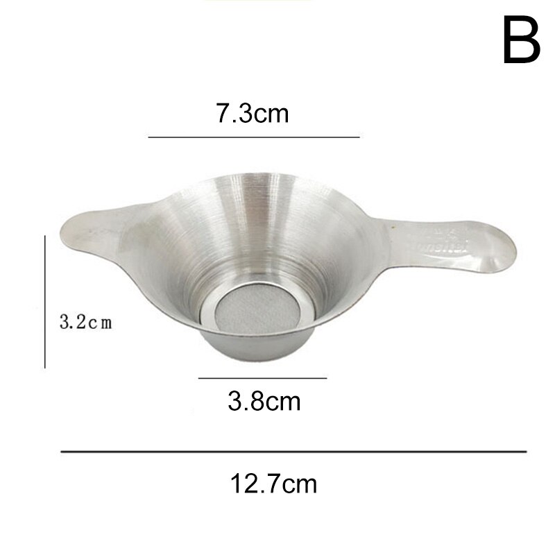 1 stk genanvendeligt tefilter i rustfrit stål finmasket te infuser bladtragt te si tilbehør tilbehør til køkkenværktøj: B