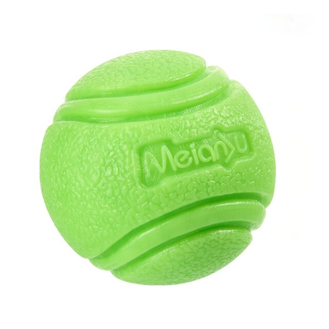 Dog Toys Ball Pet Dog Bouncy Rubber Solid Ball Resistance To Chew Toys Outdoor Throwing Recovery Training for Dogs: green / M-6cm