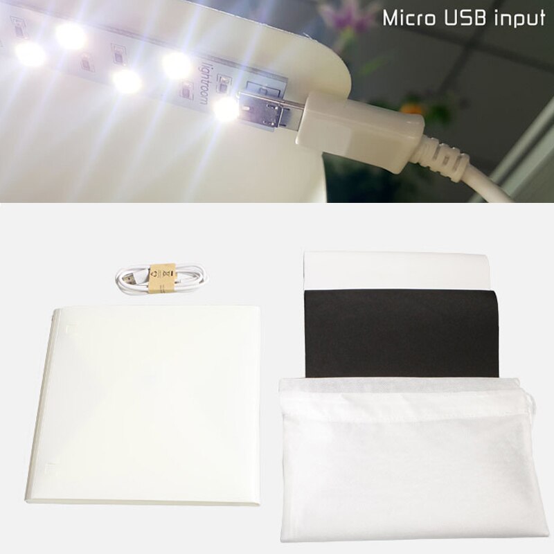mini ledet lys fotografering studio softbox ledet lys myk eske kamera foto bakgrunnsboks belysning teltsett