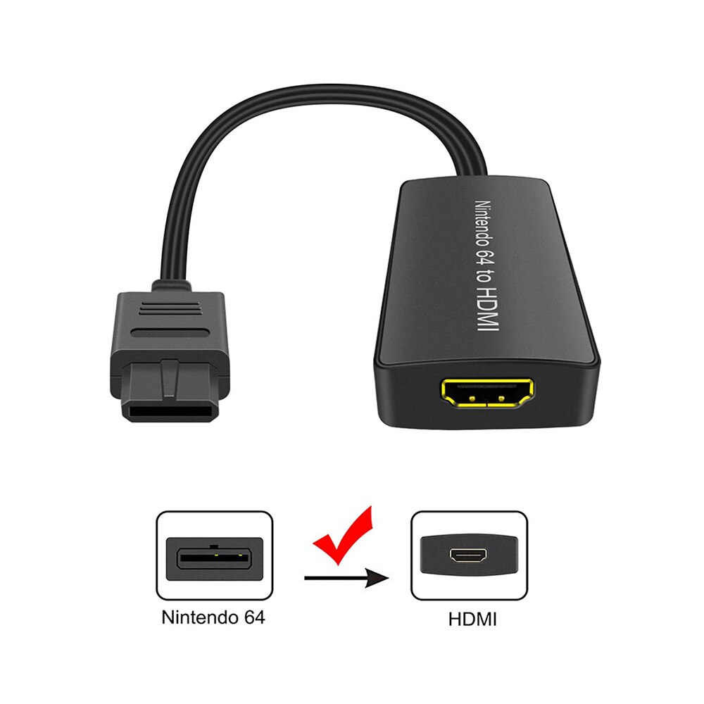 Nintendo64 vers HDMI convertisseur HD câble de liaison N64 vers une nouvelle prise HDMI TV et nous jouer