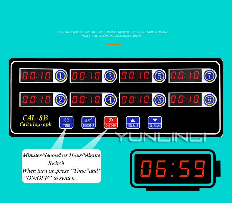 Commercial Kitchen Timer Eight Channel Multi-function Reminder Countdown Timer Burger Shop CAL-8B