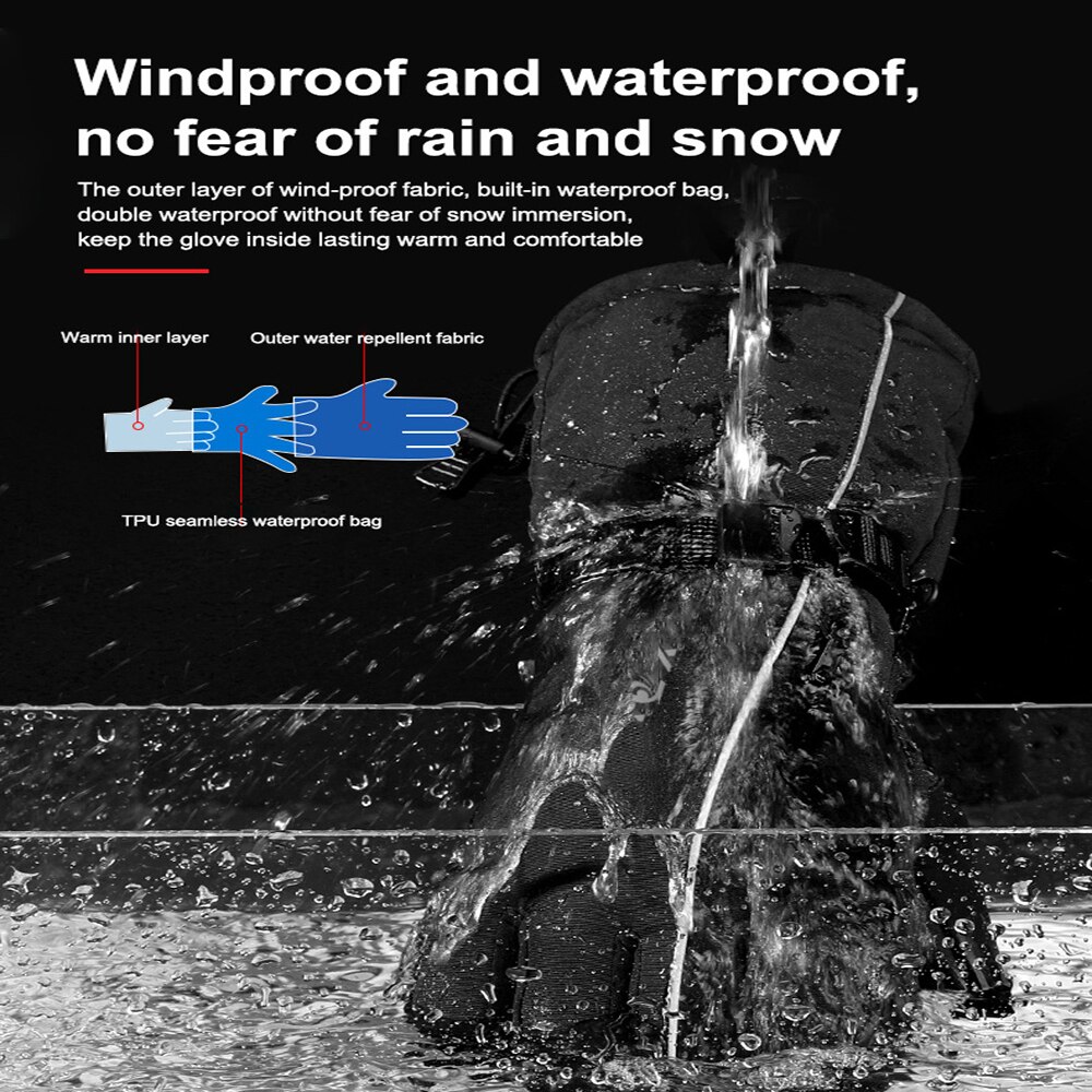 Mannen Ski Handschoenen Snowboard Handschoenen Sneeuwscooter Motorrijden Winter Handschoenen Winddicht Waterdicht Unisex Sneeuw Handschoenen
