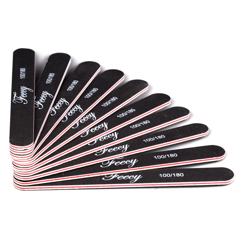 10pcs Nail Files Buffers 100/180 Sanding Buffer File Double Side Trimmer Lime Polish Ongles Pedicure Manicure Nail Art Tools: NF1004 10PCS