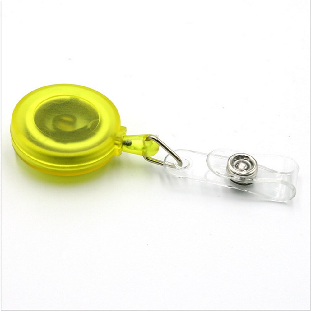 Matte Retractable Pull Badge ID Lanyard Name Tag Card Badge Holder Reels Key Ring Chain Clips School student office: Yellow