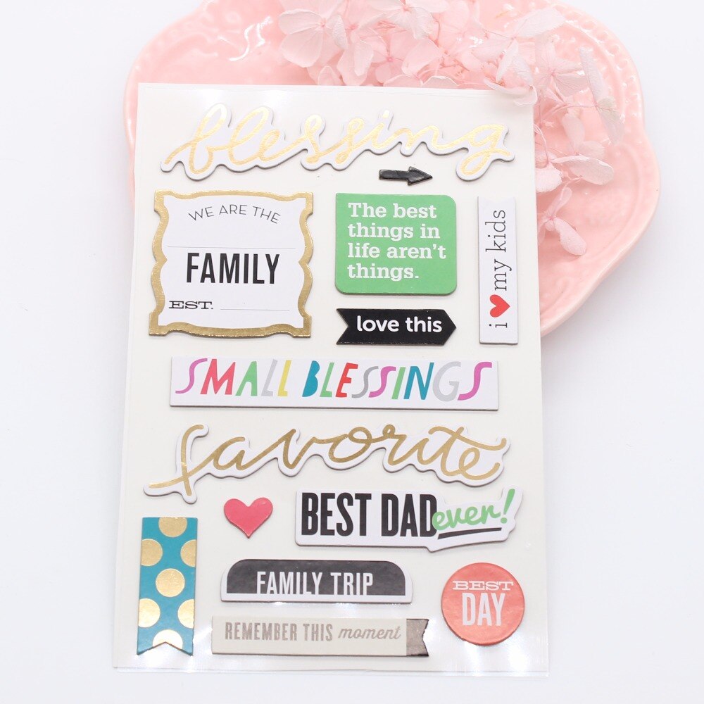 KSCRAFT Our Family 3D Die Cut Self-adhesive Stickers for Scrapbooking Happy Planner/Card Making/Journaling Project