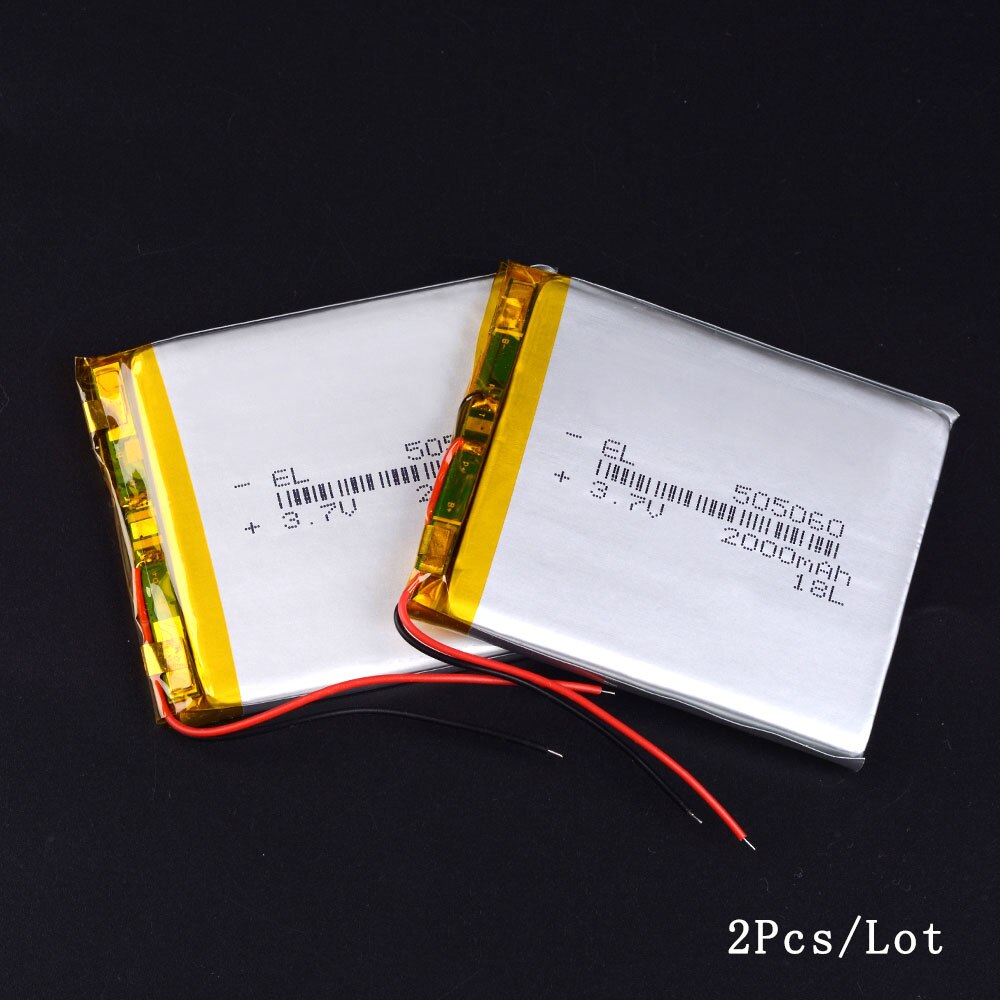 3.7V 2000mAh 505060 litowo-polimerowy akumulator litowo-jonowy do telefonu komórkowego głośnik Bluetooth PDA POS GPS Explay M43HD: 2PCS